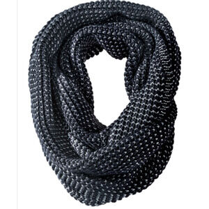 Infinity Knit Gray / Silver Scarf One Size